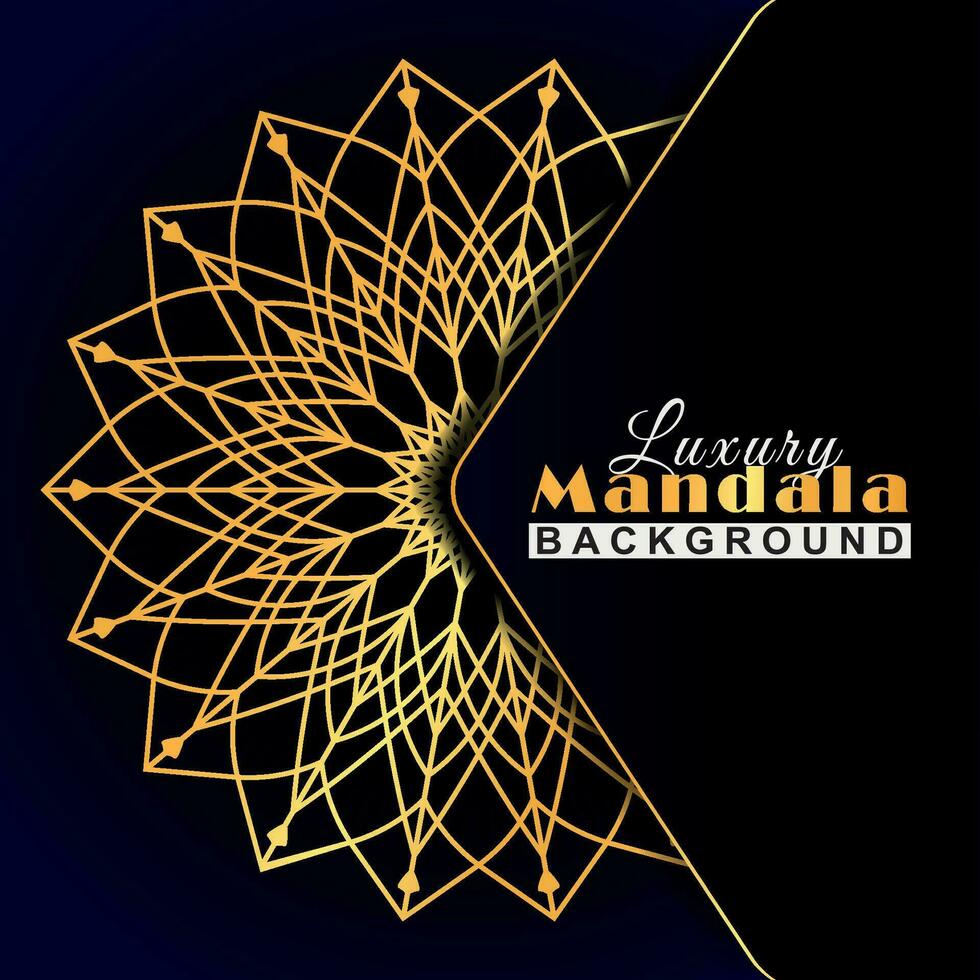 luxe mandala Contexte avec arabesque modèle dans or Couleur vecteur