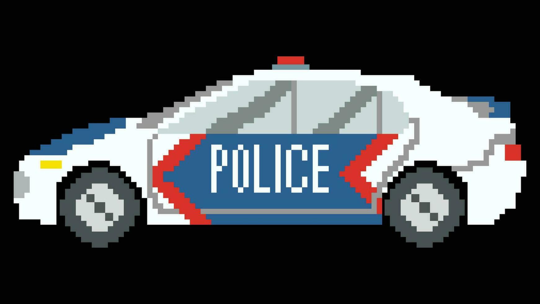 police voiture conçu basé sur 8 bit taille. une police autobus adapté pour votre Jeu actif. vecteur