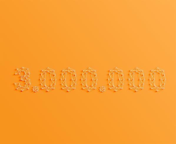 Un nombre composé de broches et de lignes, 3D et réaliste, vector