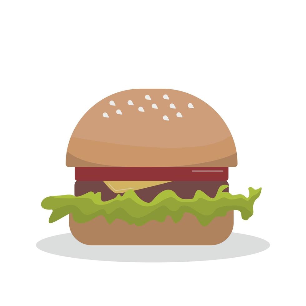 gros hamburger réaliste sur fond blanc - vector