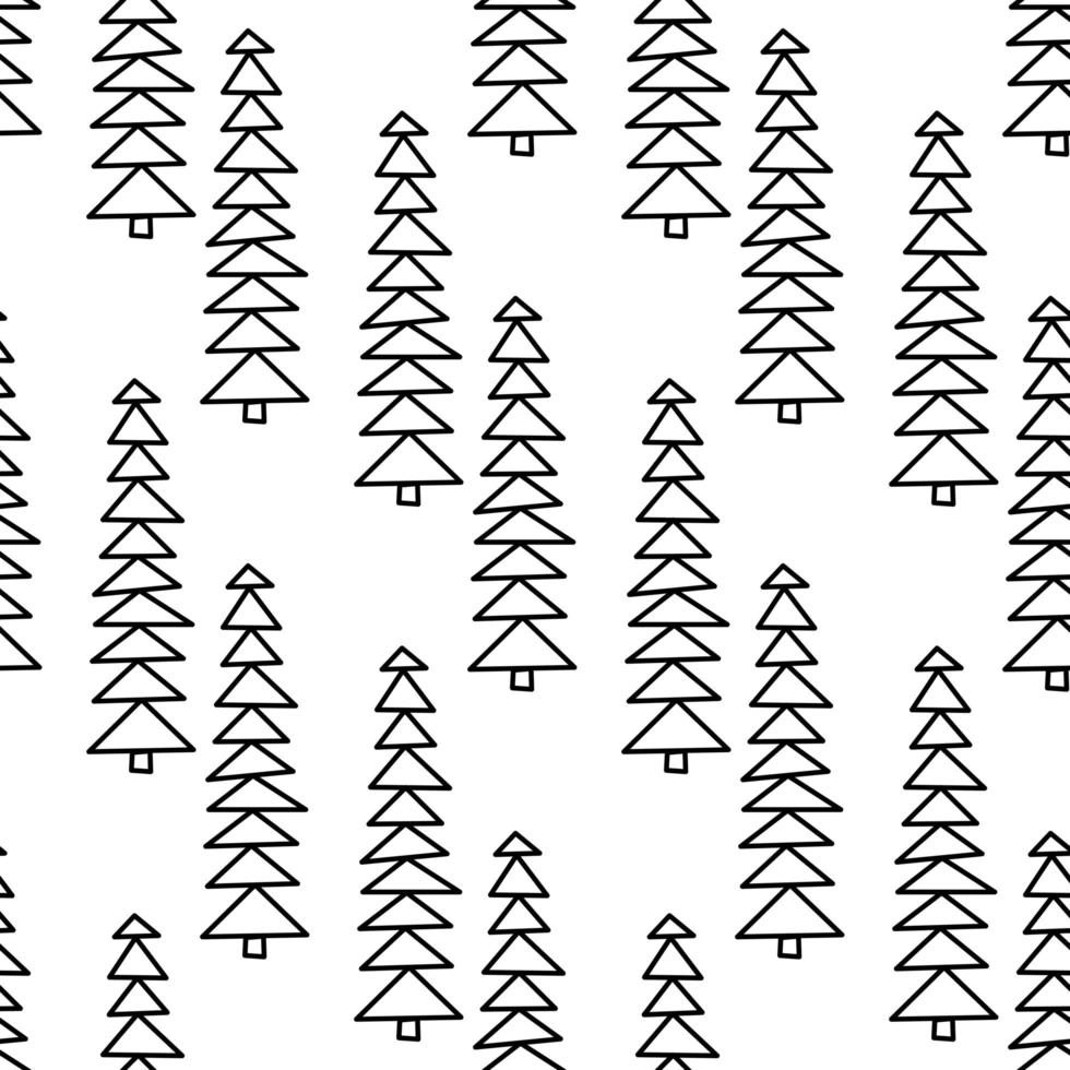 modèle sans couture fait de sapins abstraits doodle vecteur