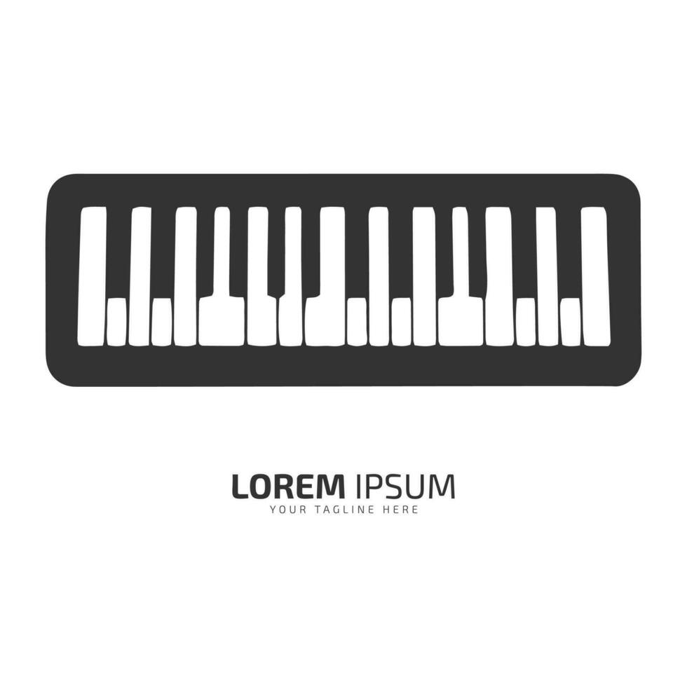 minimal et abstrait logo de piano icône casio vecteur violon silhouette isolé Kalvir conception forte type piano