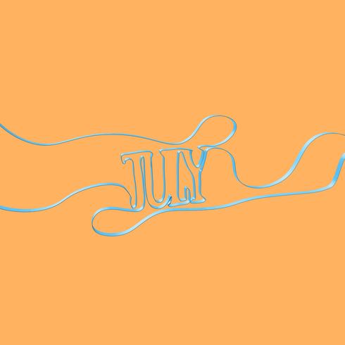 Les formes de polices de ruban &#39;Juillet&#39;, illustration vectorielle vecteur