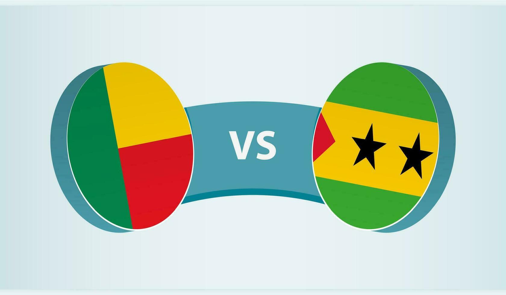 Bénin contre sao tome et principe, équipe des sports compétition concept. vecteur