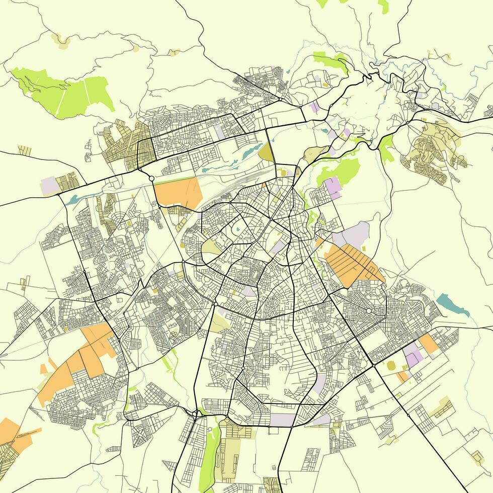 ville carte de Fès, Maroc vecteur