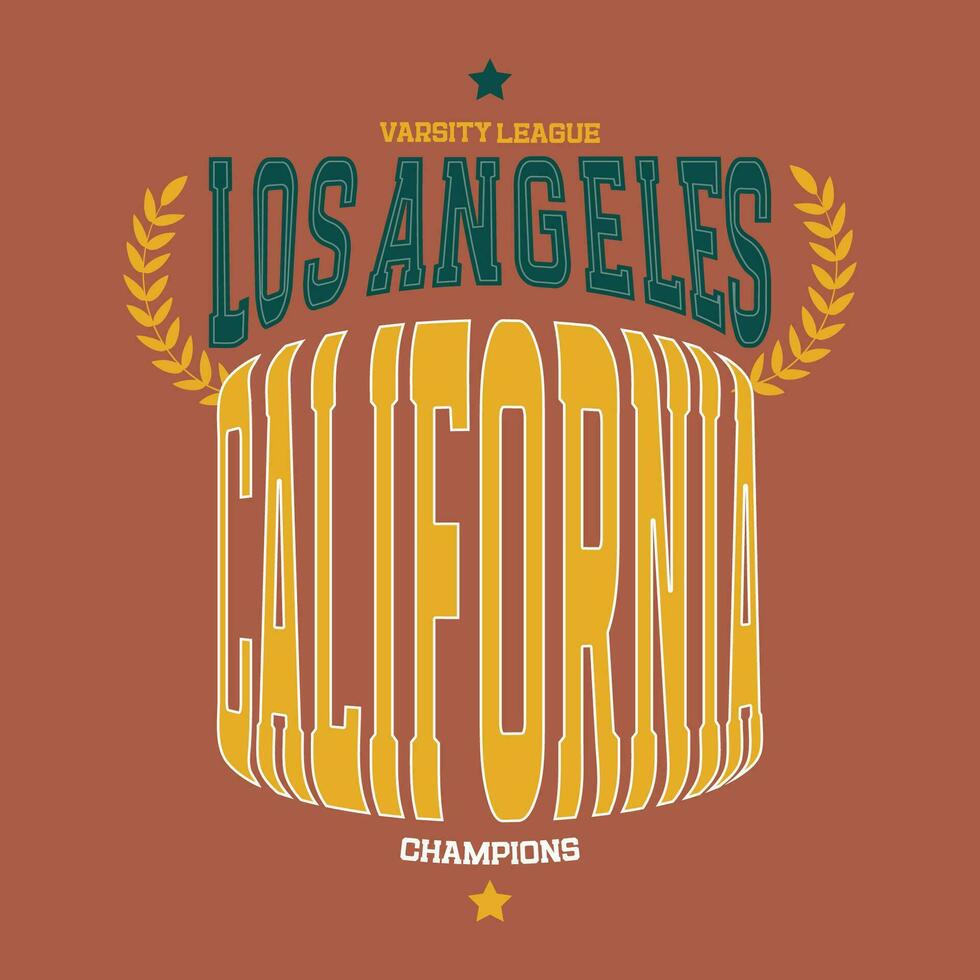 los anges, Californie caractères sport T-shirt impression conception. stylisé Université équipe emblème. ancien vecteur illustration.