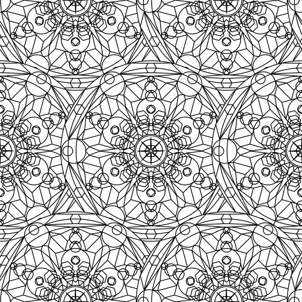 modèle sans couture de boho mandala monochrome noir blanc vecteur