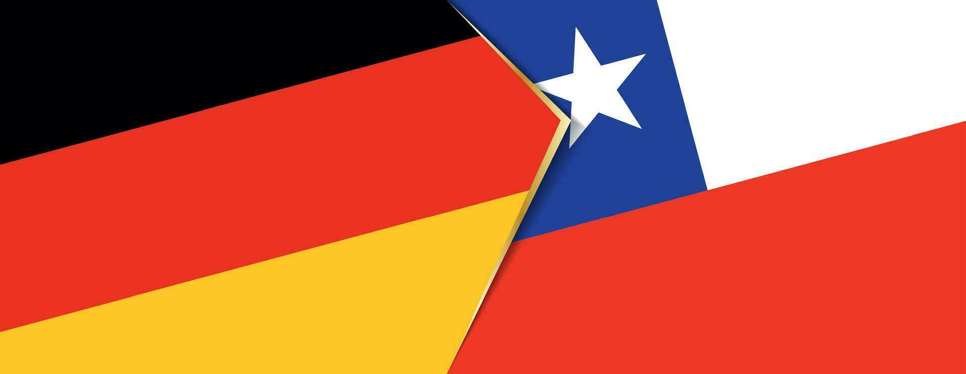 Allemagne et Chili drapeaux, deux vecteur drapeaux.
