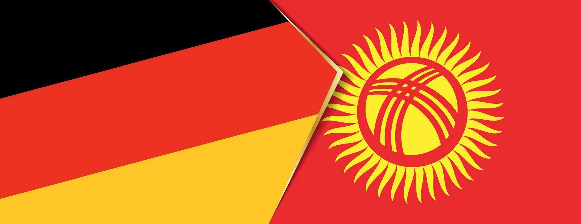 Allemagne et Kirghizistan drapeaux, deux vecteur drapeaux.
