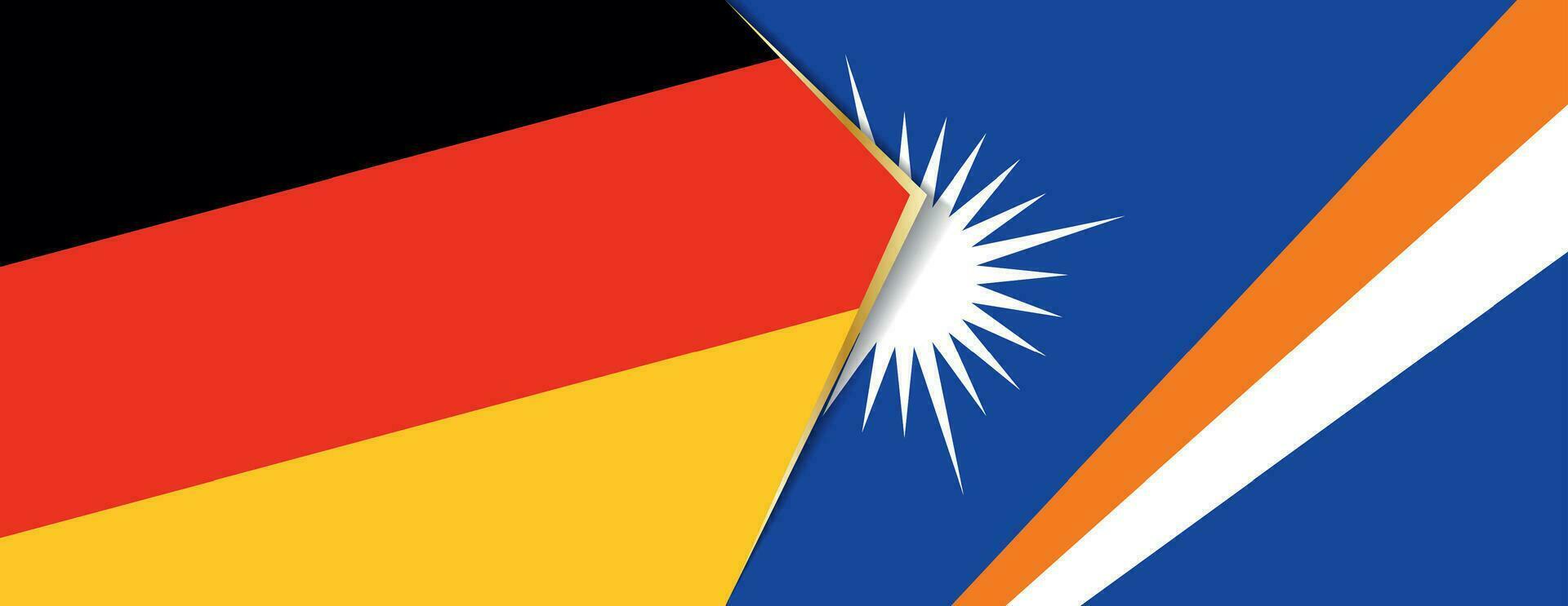 Allemagne et Marshall îles drapeaux, deux vecteur drapeaux.