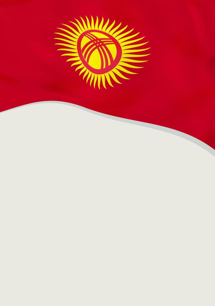 brochure conception avec drapeau de Kirghizistan. vecteur modèle.