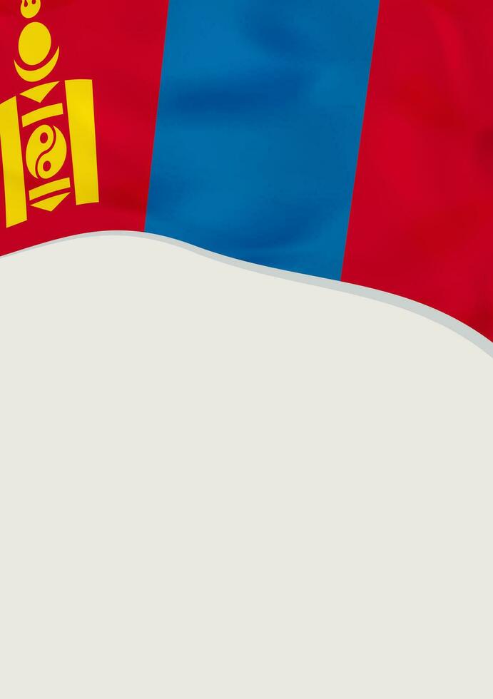 brochure conception avec drapeau de Mongolie. vecteur modèle.