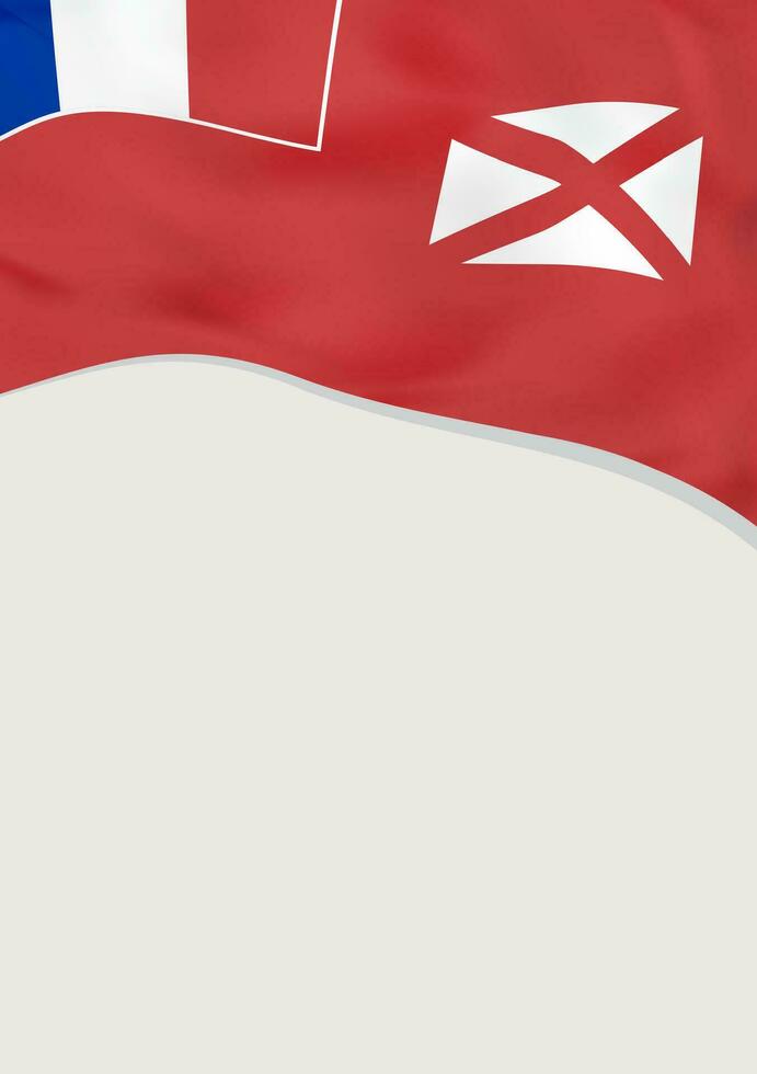 brochure conception avec drapeau de Wallis et futuna. vecteur modèle.