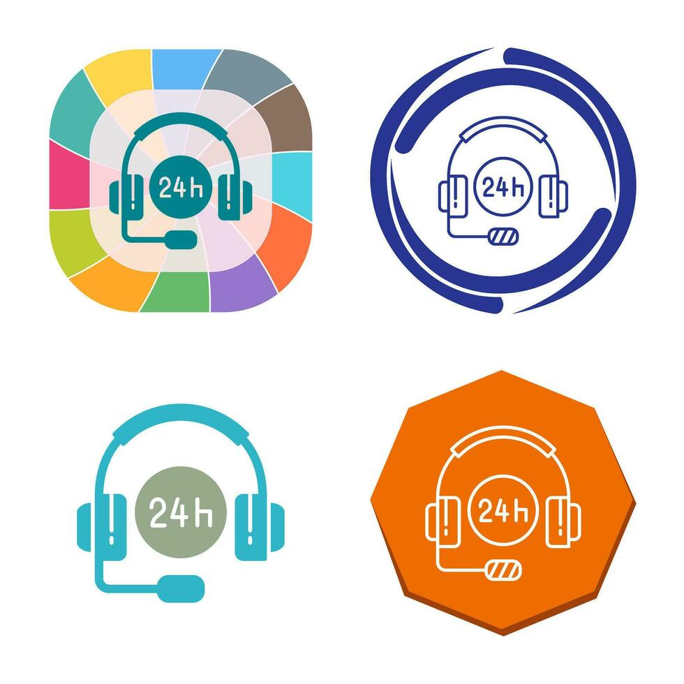 icône de vecteur de support 24 heures sur 24