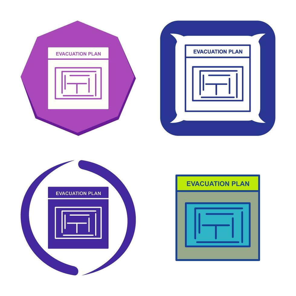 icône de vecteur de plan d'évacuation