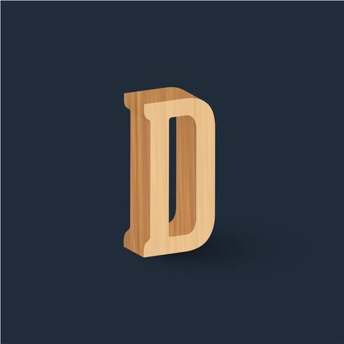 Caractère de bois 3D, vector