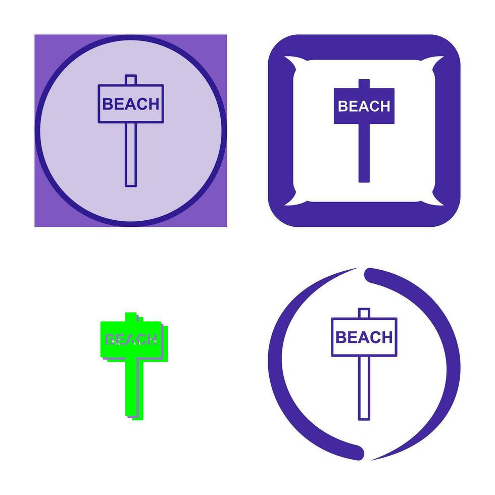 icône de vecteur de signe de plage