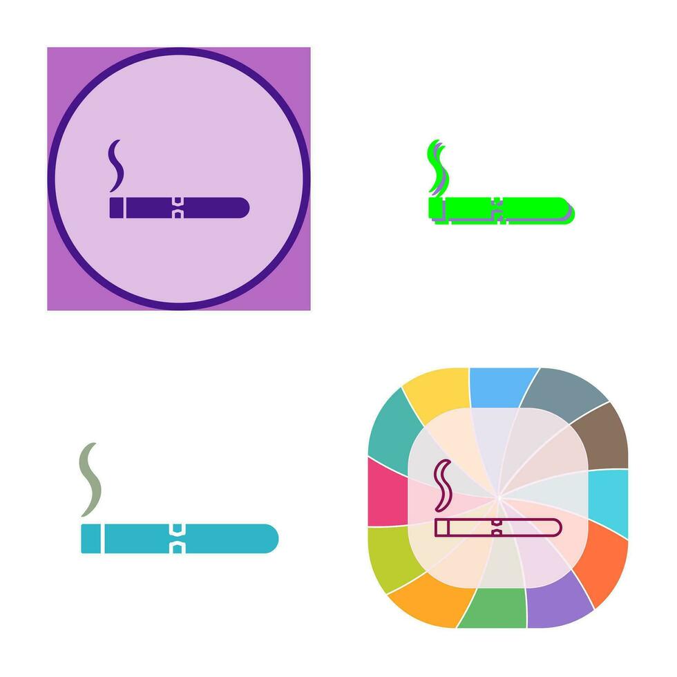 icône de vecteur de cigare allumé unique