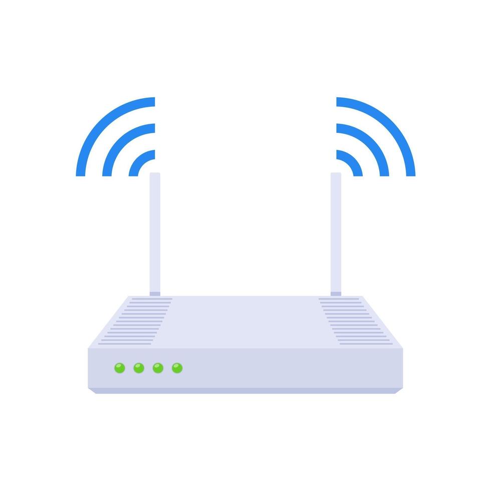 modem routeur wifi sur fond blanc, illustration vectorielle de style plat vecteur