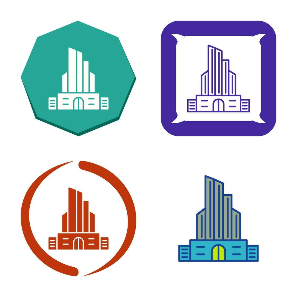 icône de vecteur d'immeuble de bureaux