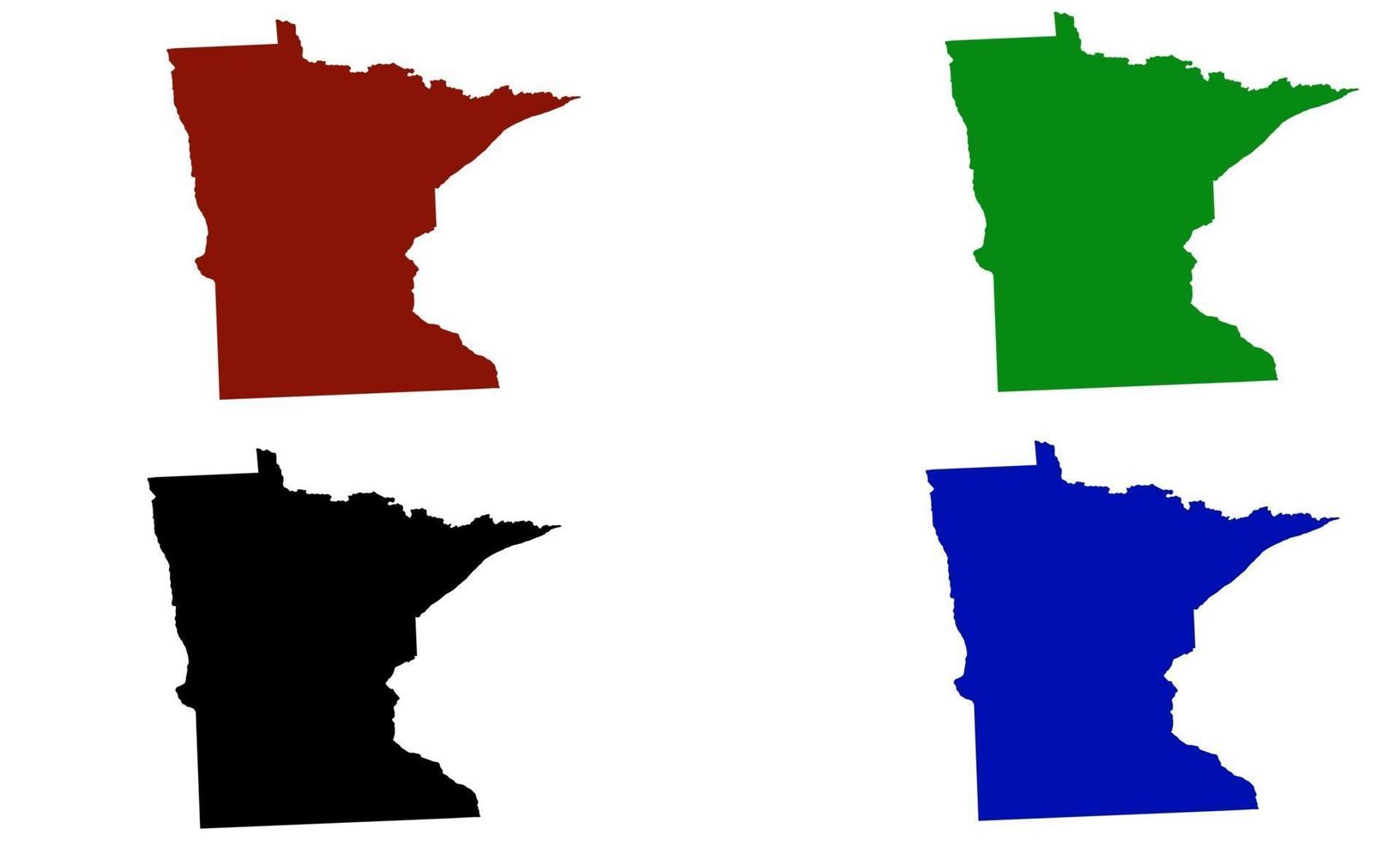 silhouette de carte de l'état du minnesota aux états-unis vecteur