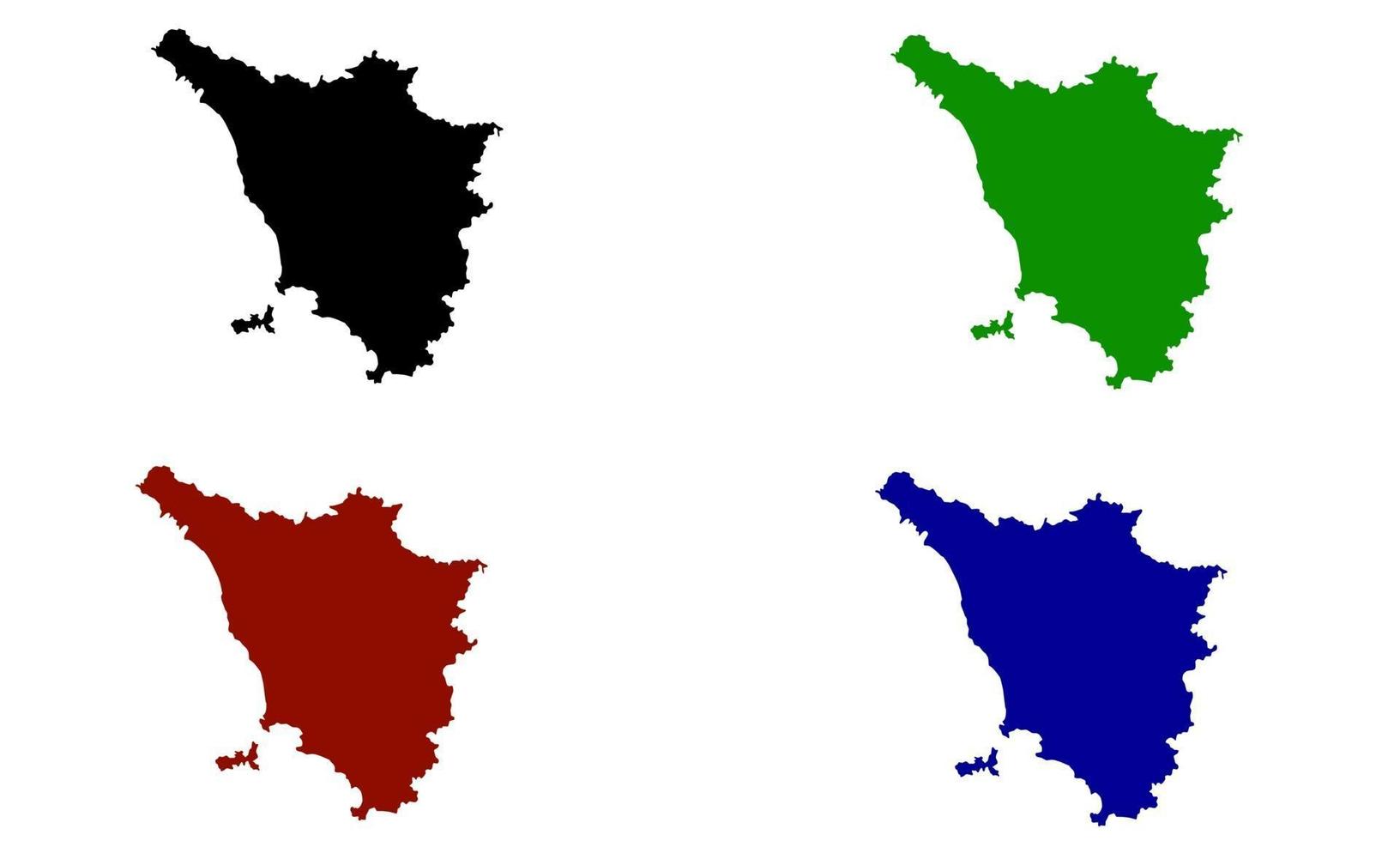 carte silhouette de la région de toscane en italie vecteur