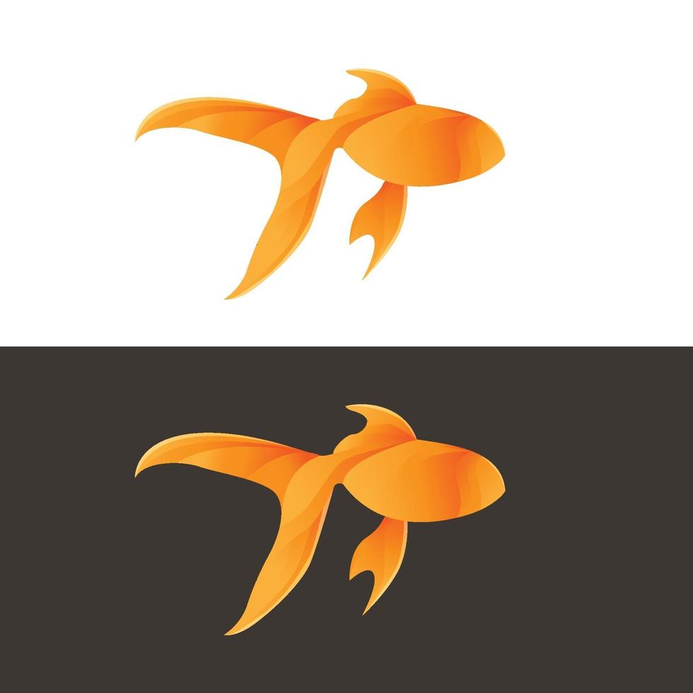conception de poissons d'ornement, couleur dégradé jaune orange vecteur