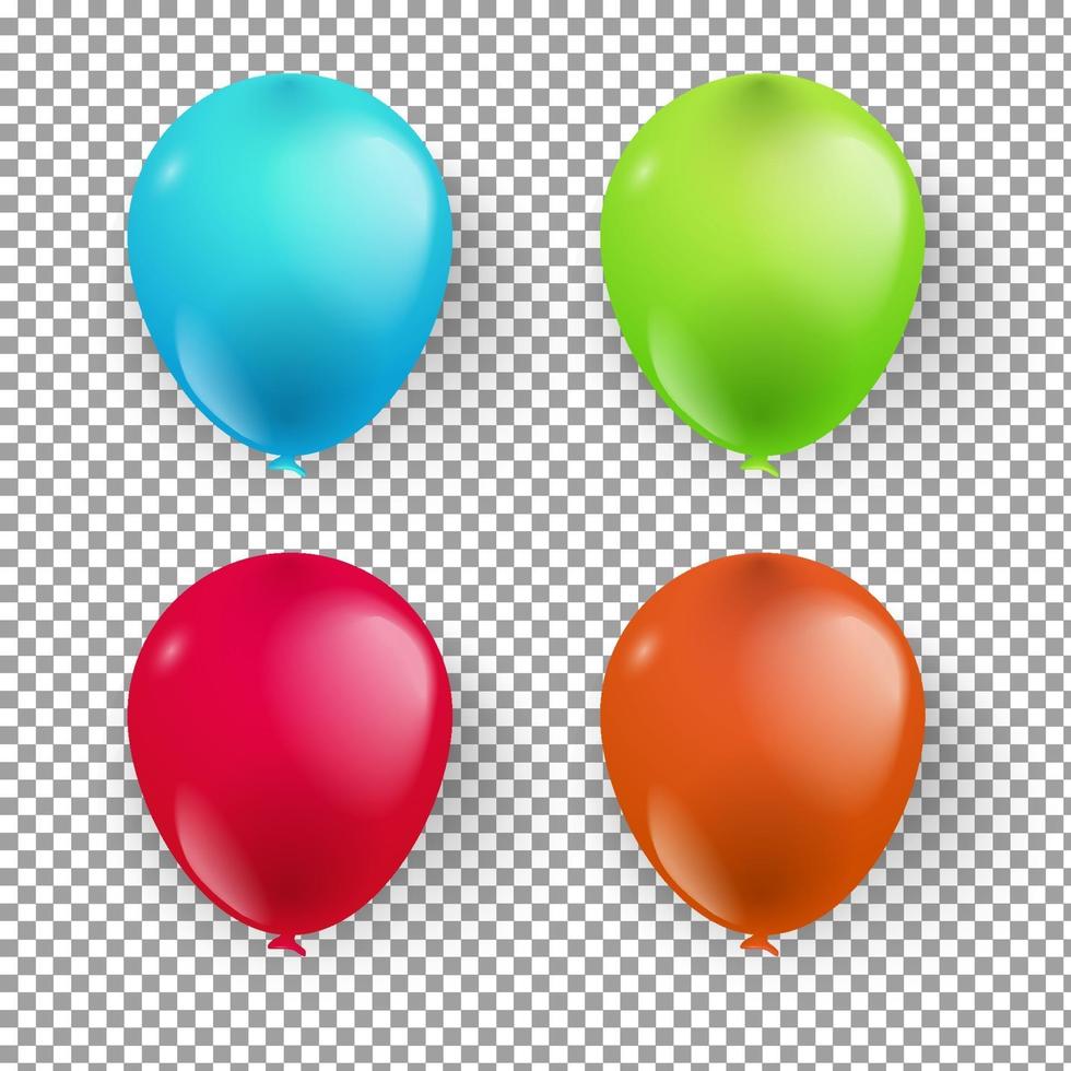 ballon réaliste 3d élément de fête d'anniversaire mis en illustration vectorielle vecteur