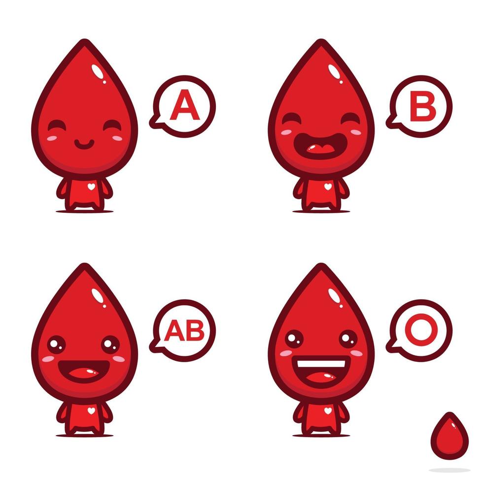 conception de mascotte de vecteur de sang mignon