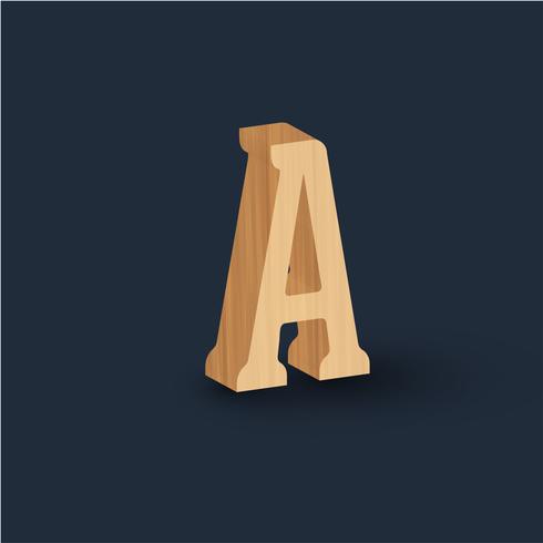 Caractère de bois 3D, vector