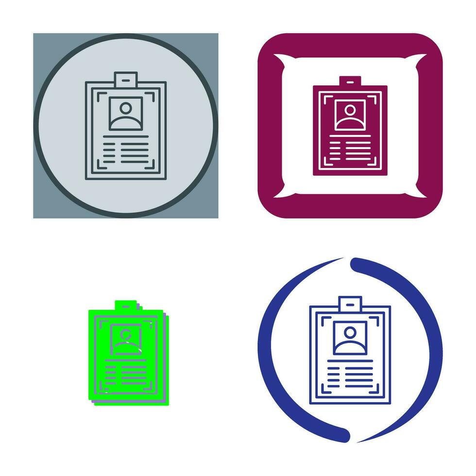 icône de vecteur de carte d'identité