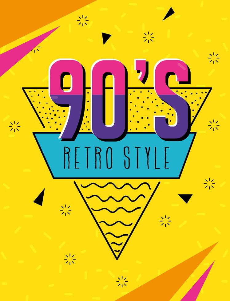 affiche de pop art de style rétro des années 90 vecteur