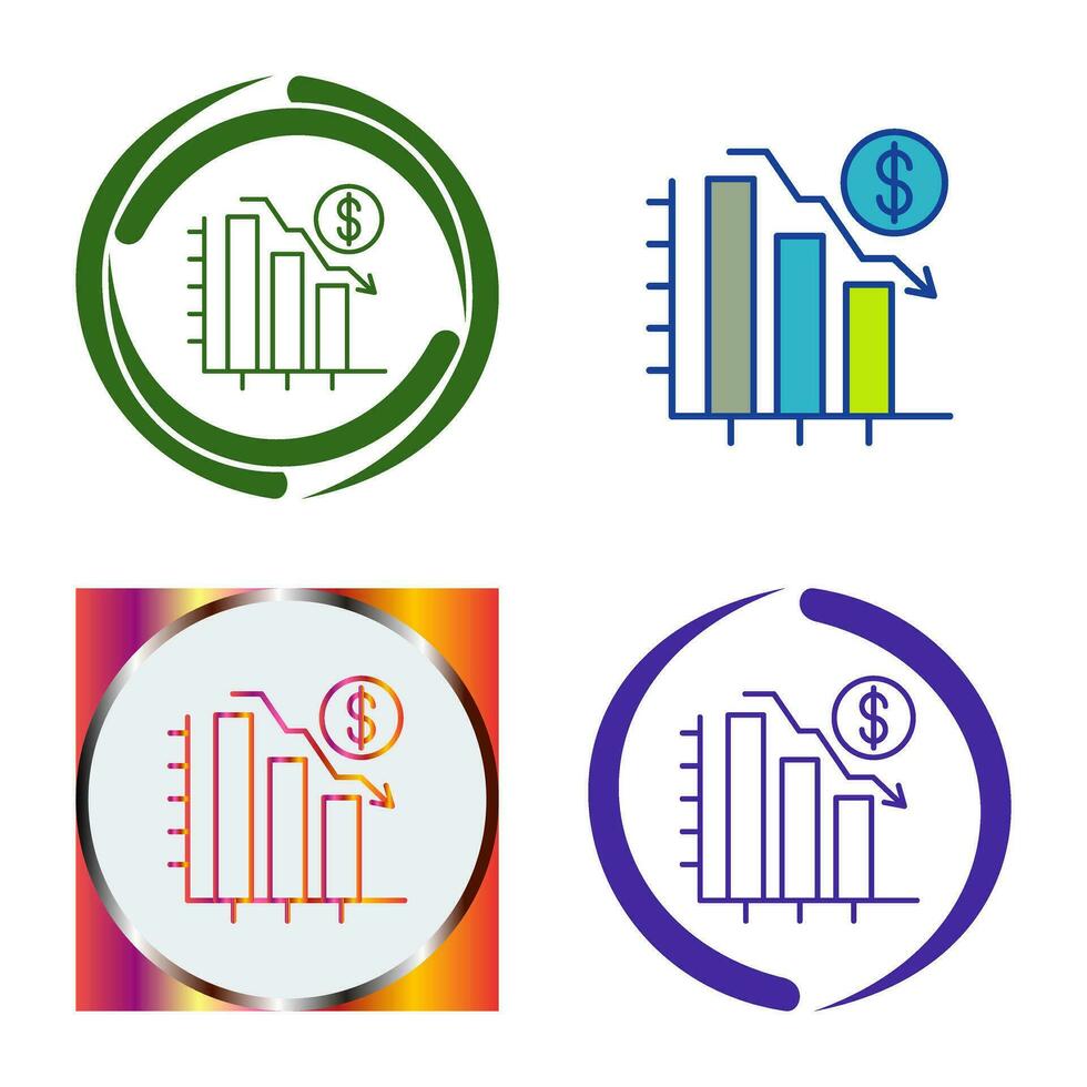 graphique vers le bas icône vectorielle vecteur