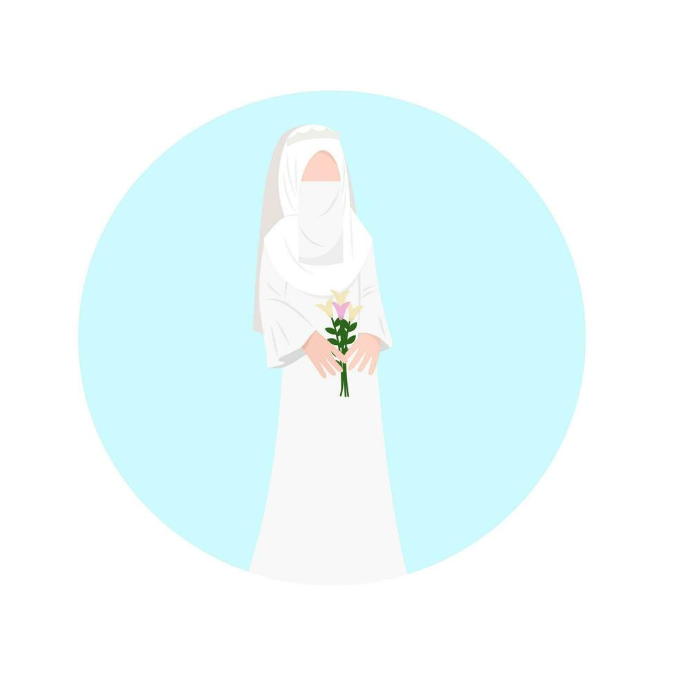 musulman la mariée portant niqab illustration vecteur