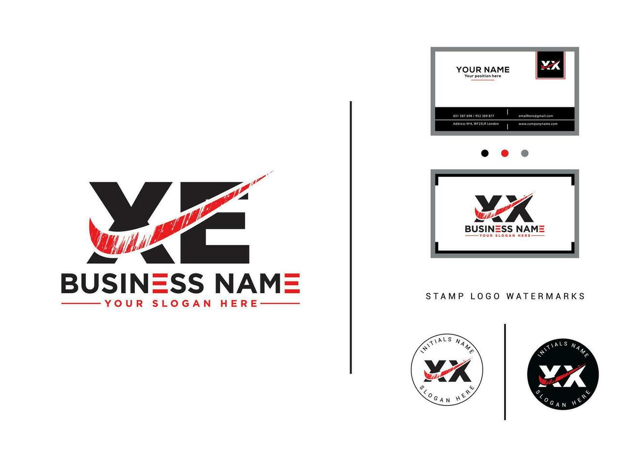 abstrait xe logo icône, alphabet xe brosse lettre logo pour magasin vecteur