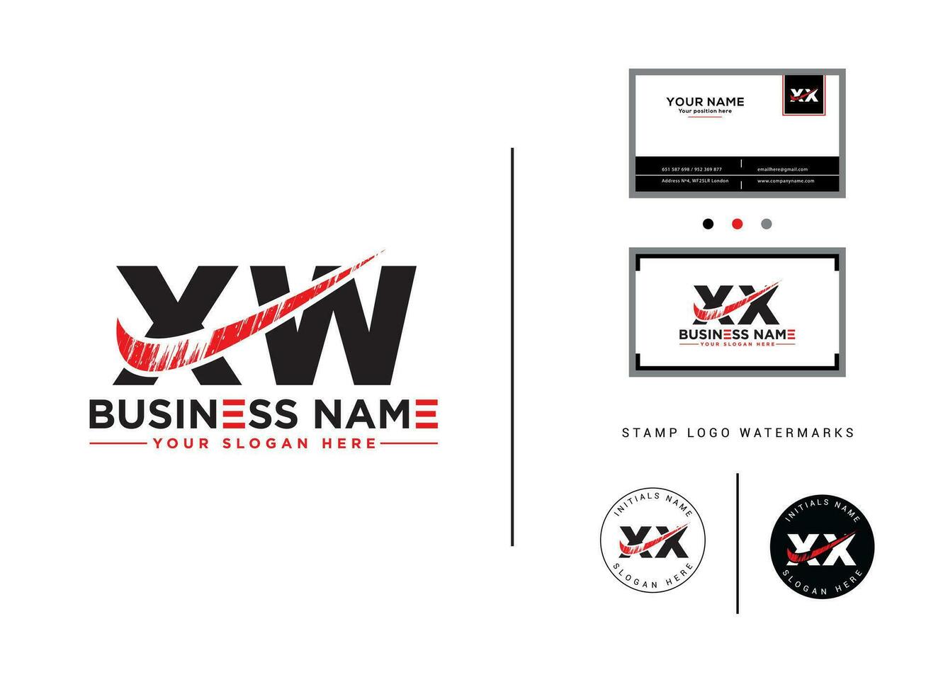 abstrait xw logo icône, alphabet xw brosse lettre logo pour magasin vecteur