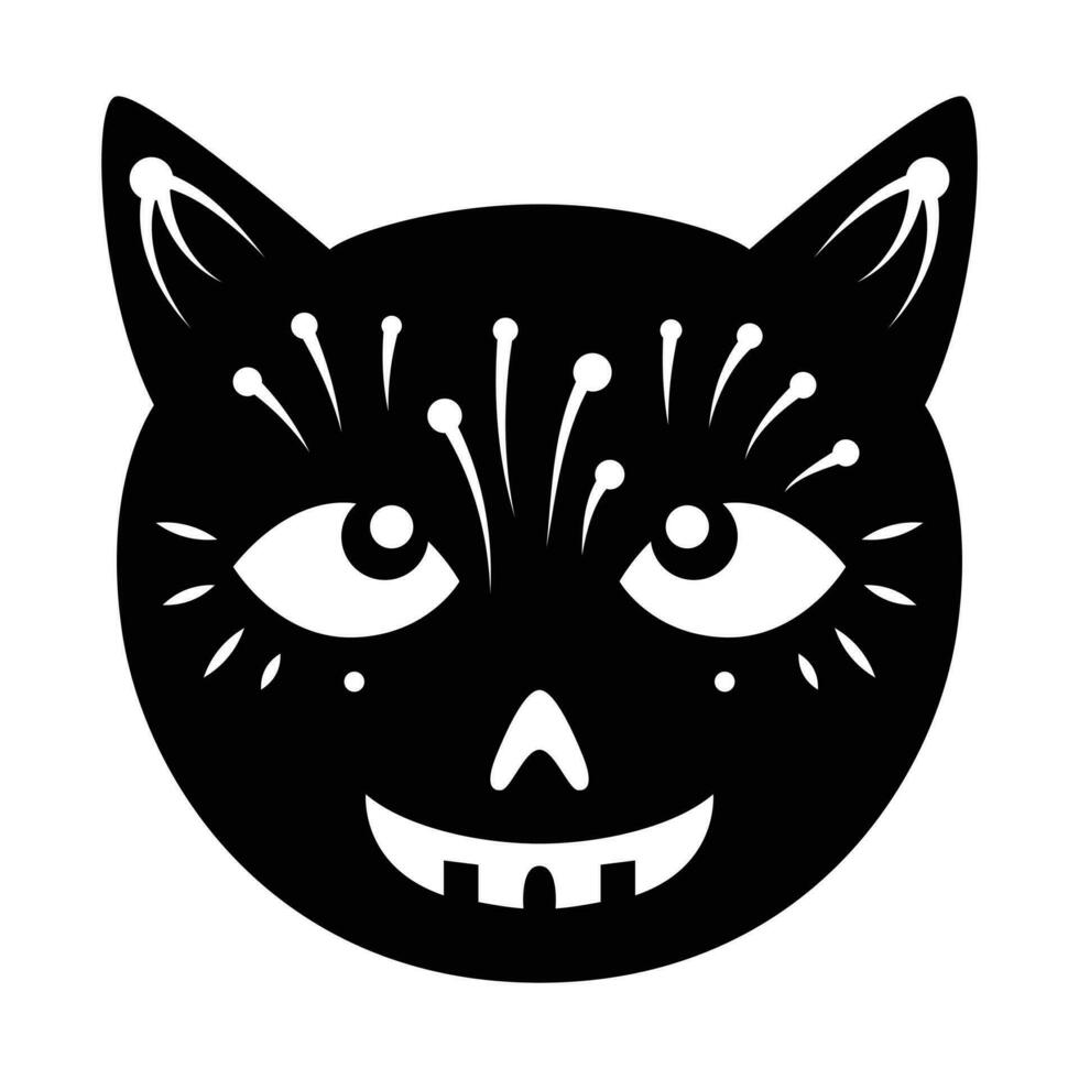 embrasse le superstition avec Halloween noir chat icône une parfaitement effrayant une addition à votre mystérieux dessins vecteur