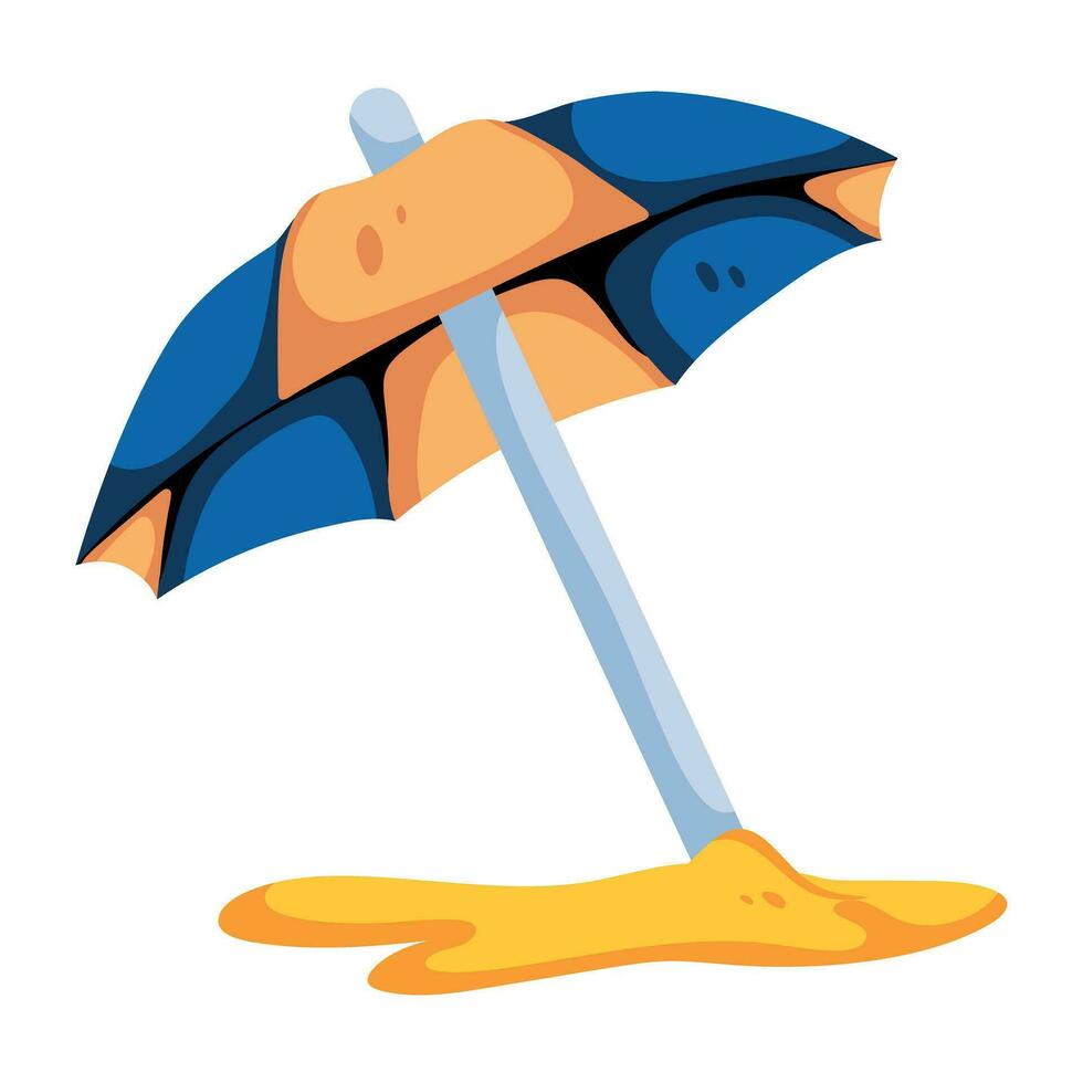branché plage parapluie vecteur