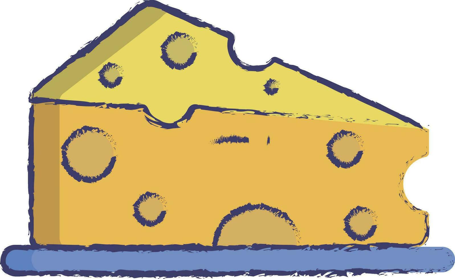 fromage main tiré vecteur illustration