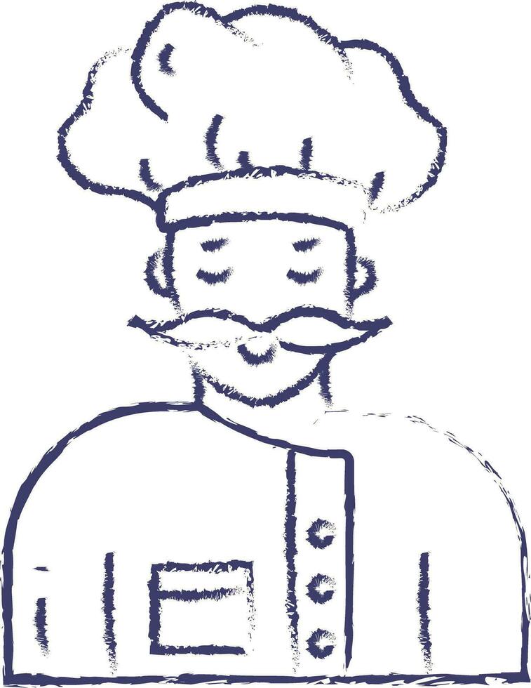 Masculin boulanger main tiré vecteur illustration
