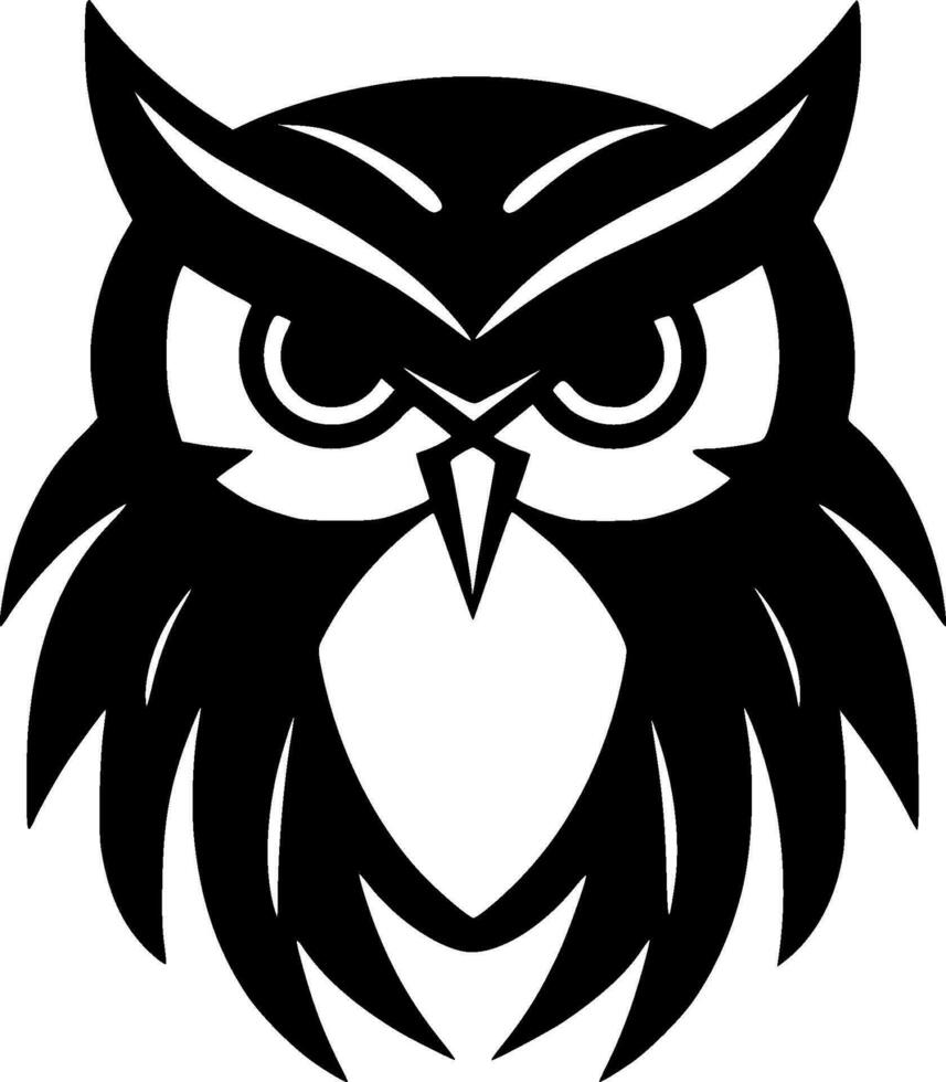 hibou - minimaliste et plat logo - vecteur illustration