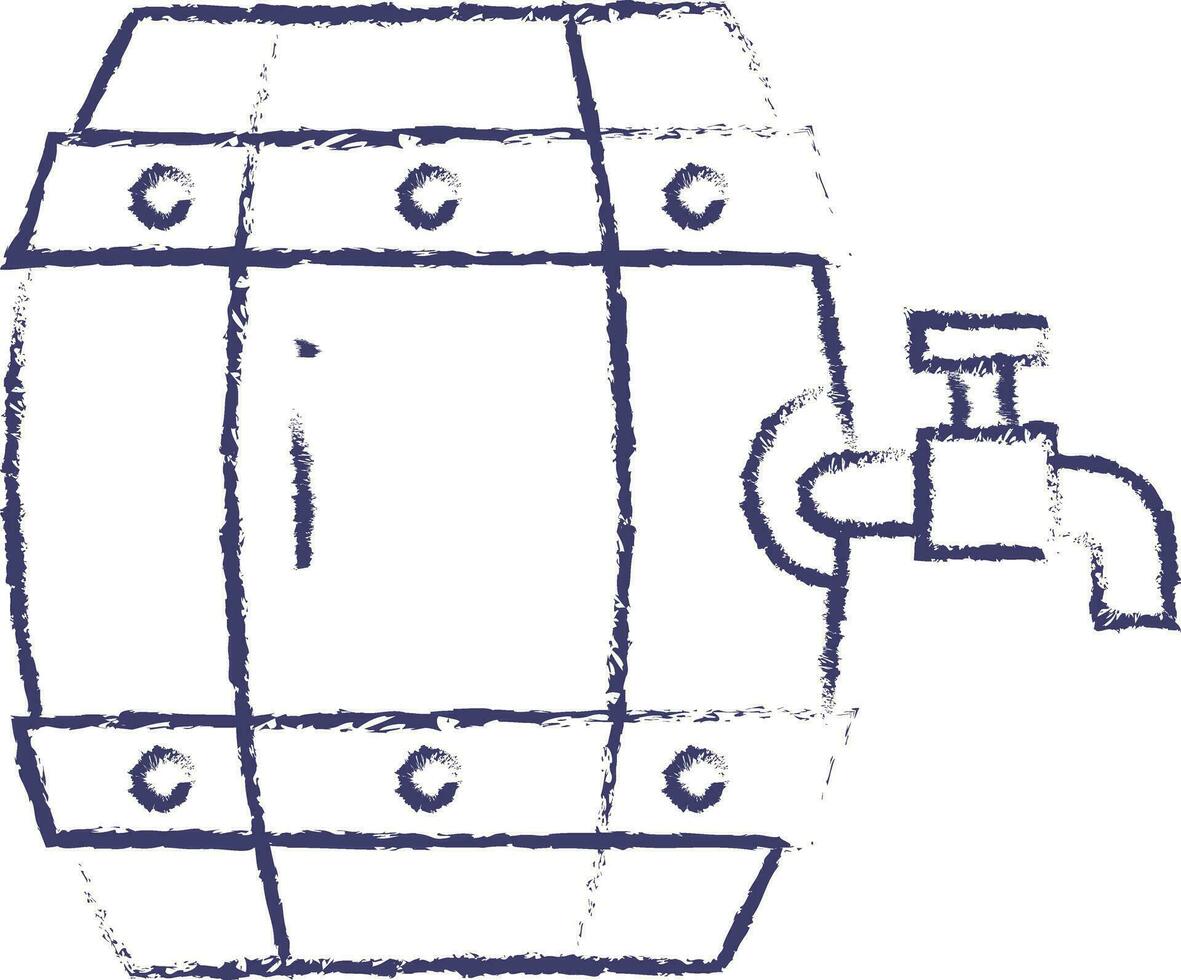 Bière robinet main tiré vecteur illustration