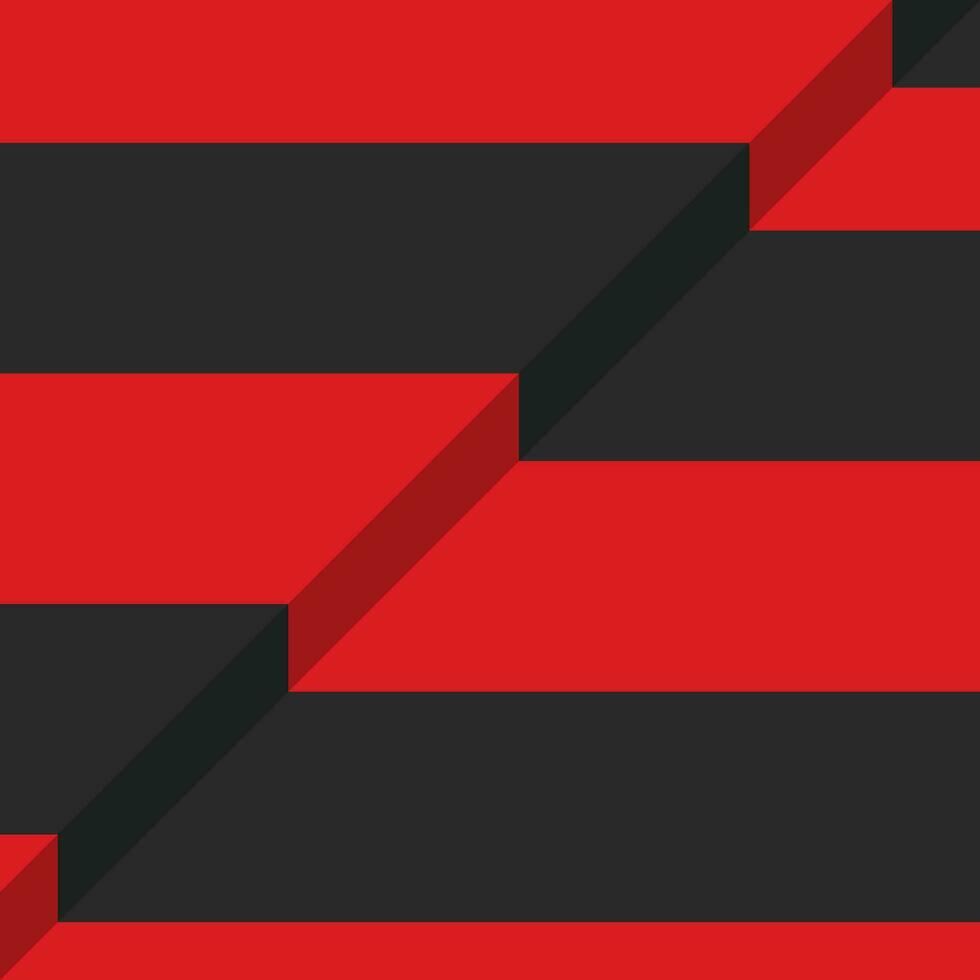 Facile 3d illusion rouge noir trottoir escaliers. vecteur illustration