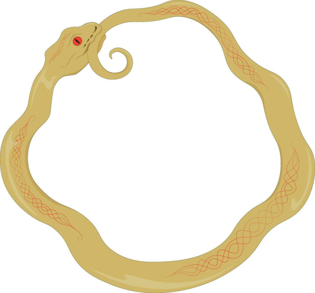 ouroboros, le génial serpent mordant ses posséder queue vecteur illustration