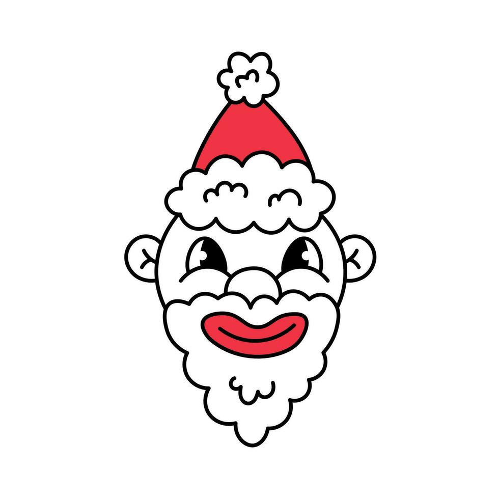 Père Noël claus visage griffonnage caricature vecteur