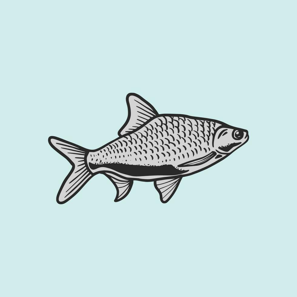 patchouli poisson main tiré vecteur illustration