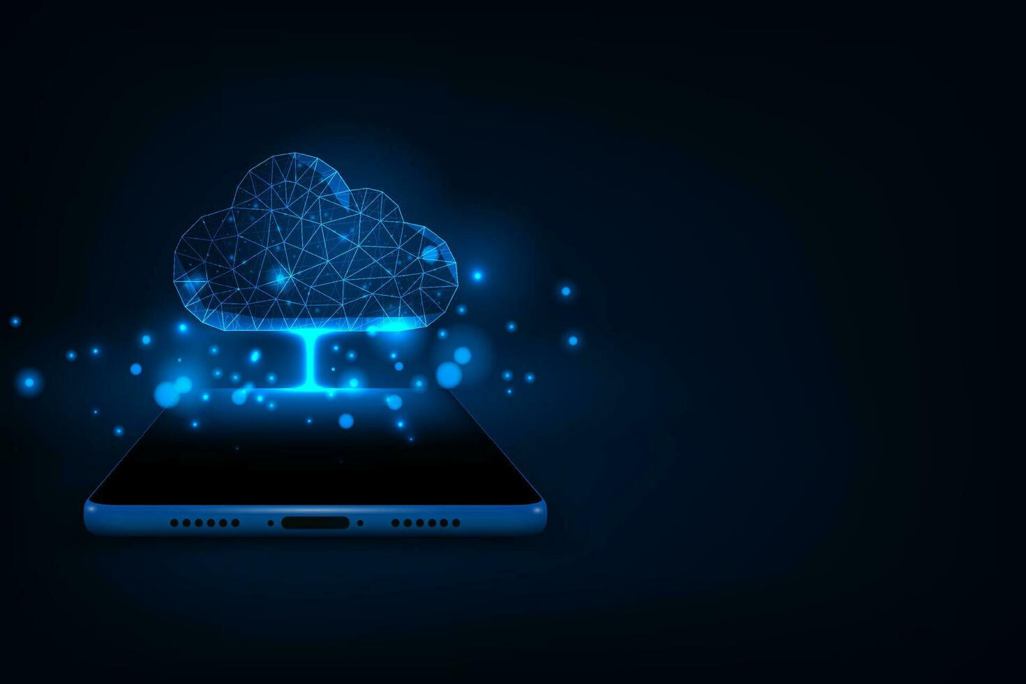 vecteur isométrique nuage transfert Les données protection mobile numérique et La technologie concept.