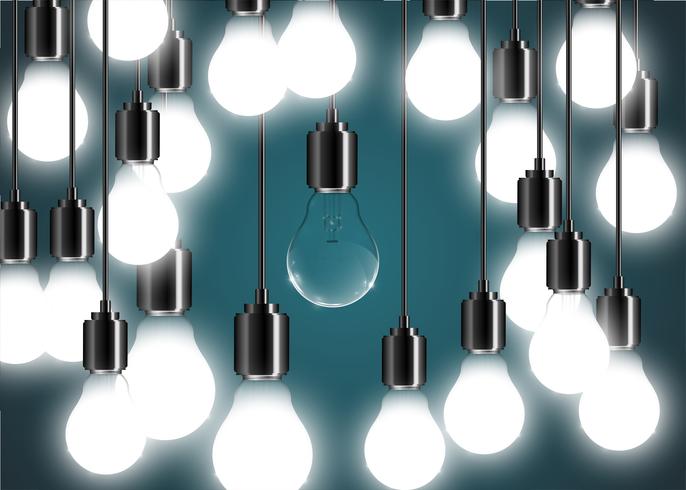 Illustration d&#39;ampoule créatif sur fond bleu, vector