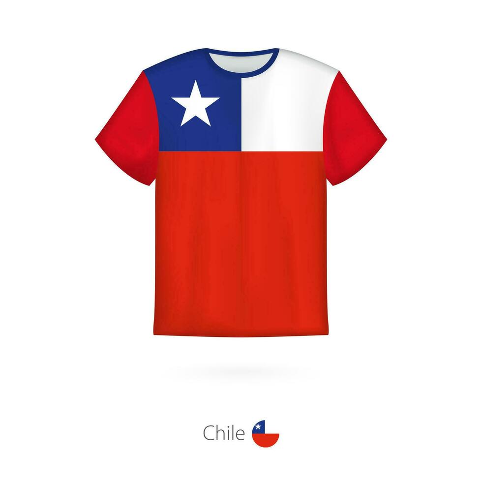 T-shirt conception avec drapeau de Chili. vecteur