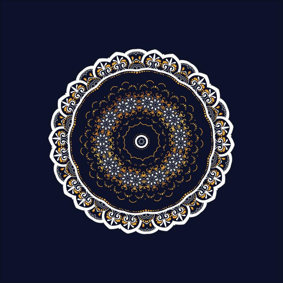 fond de mandala de luxe avec motif arabesque doré style oriental islamique arabe. mandala décoratif pour impression, affiche, couverture, brochure, dépliant, bannière vecteur
